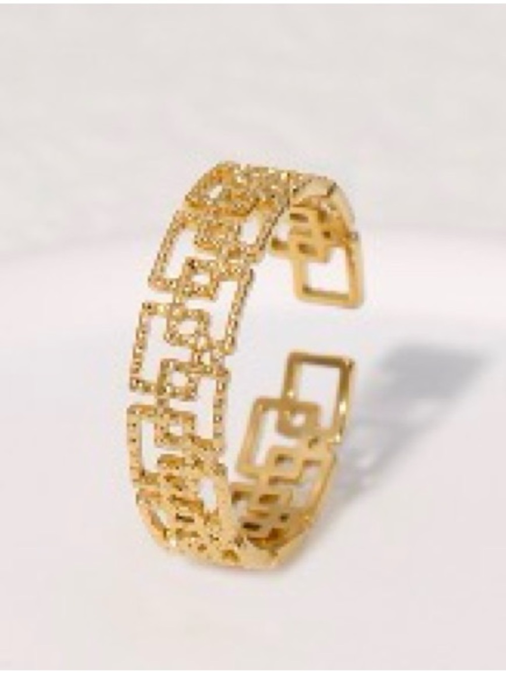 18k Gold plated gorgeous Openwork Geometric adjustable modern ring for women